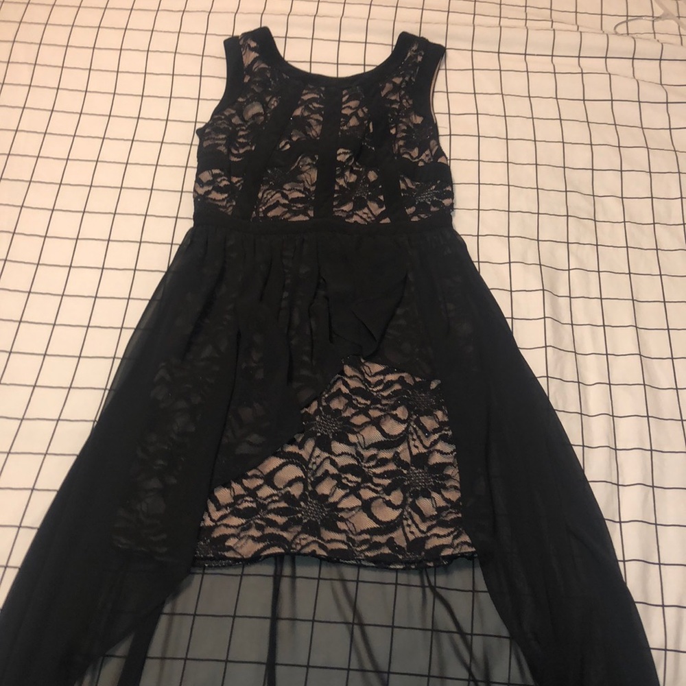 Formal High Low Black Lace Dress